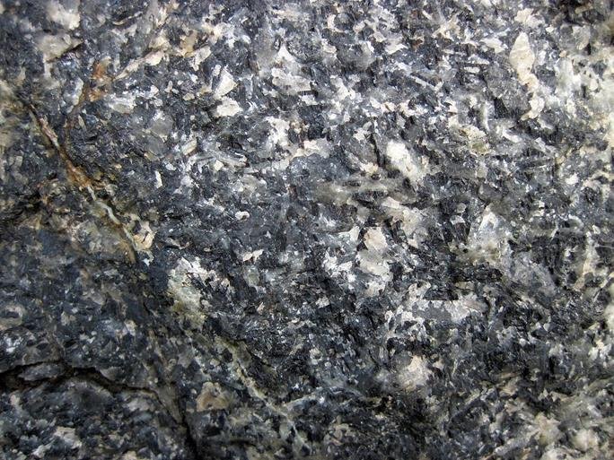 an ophitic ilmenite gabbro rock