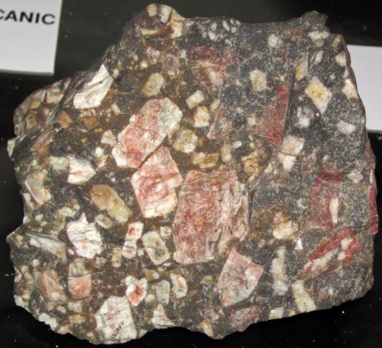 Porphyritic trachyte rock